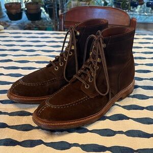 Men's Dark Brown Suede Lace-Up Boots